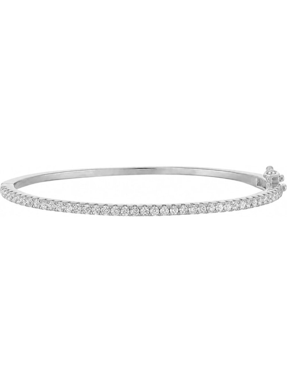 Dainty 2mm Plated CZ Bangle Bracelet for Women - Elegant Jewelry Accessory
